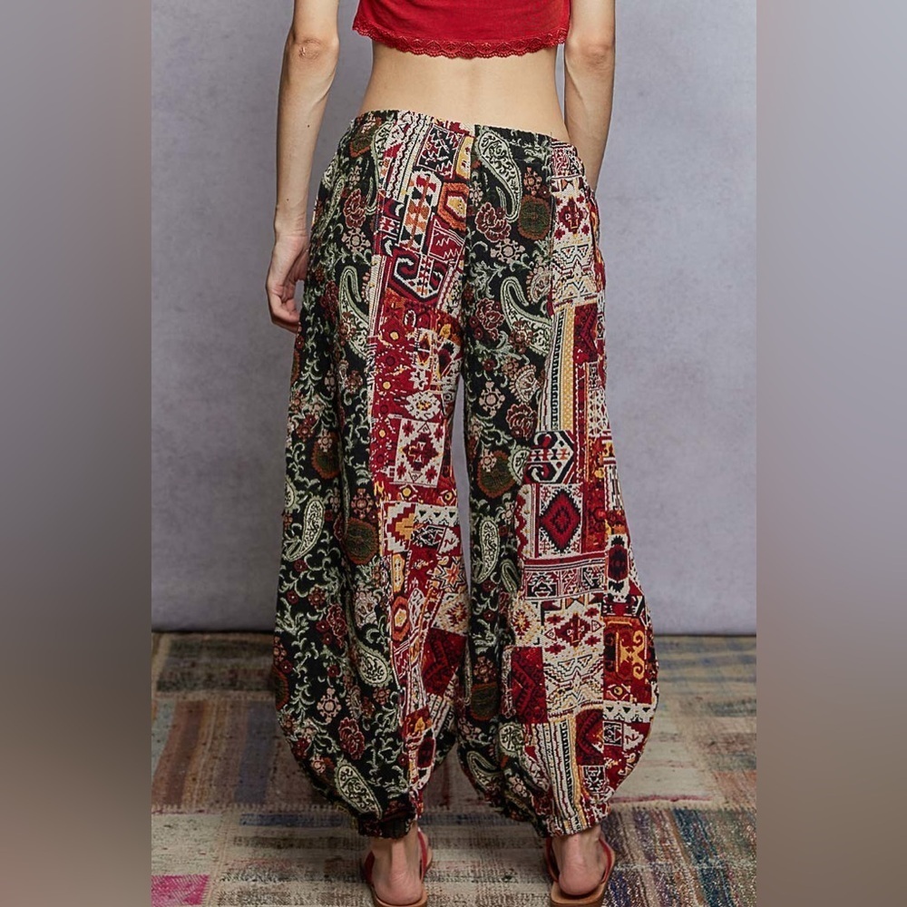 POL Red Aztec Tapestry Balloon Pants - Picture 2 of 2